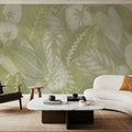 Secret Leaves Mural Wallpaper - Warm Tone - room preview 02