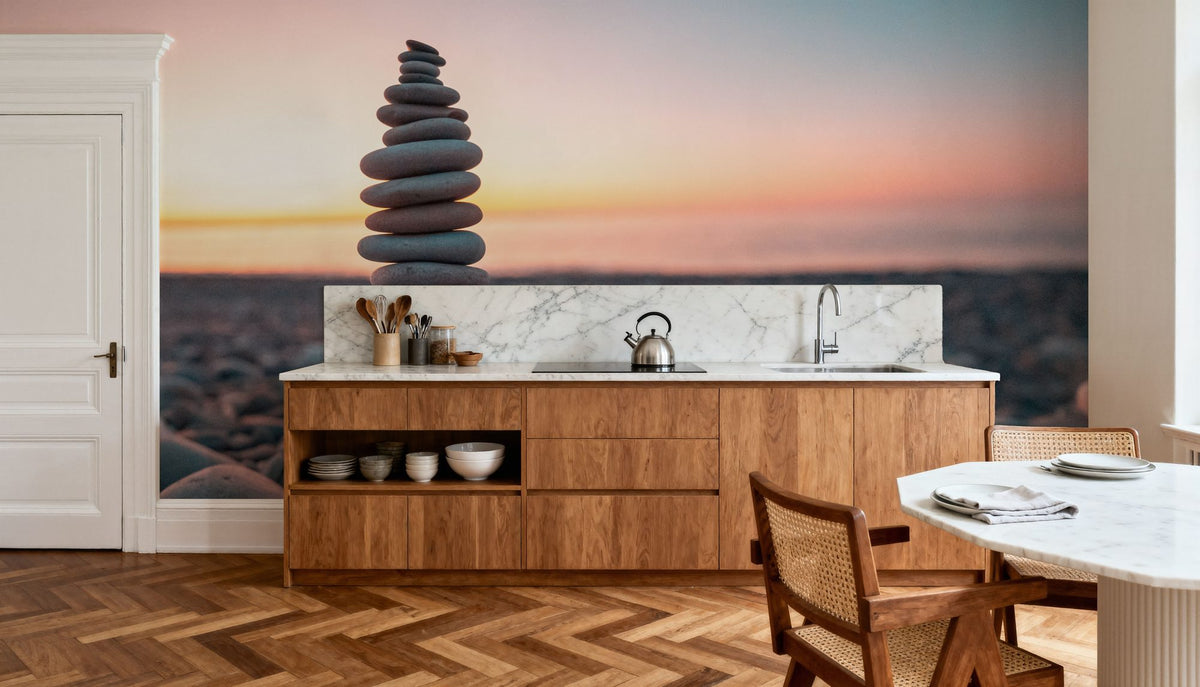Zen Tower in Sunset Mural Wallpaper - room preview 02