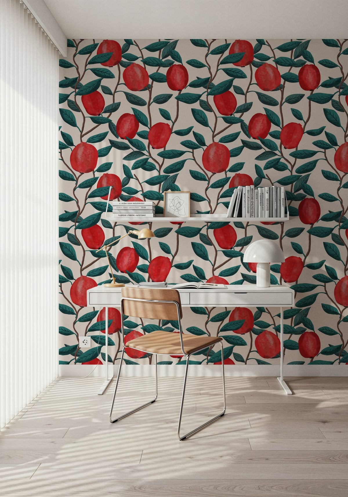 Pomegranate, Snow Mural Wallpaper - room preview 02