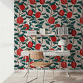 Pomegranate, Snow Mural Wallpaper - room preview 02