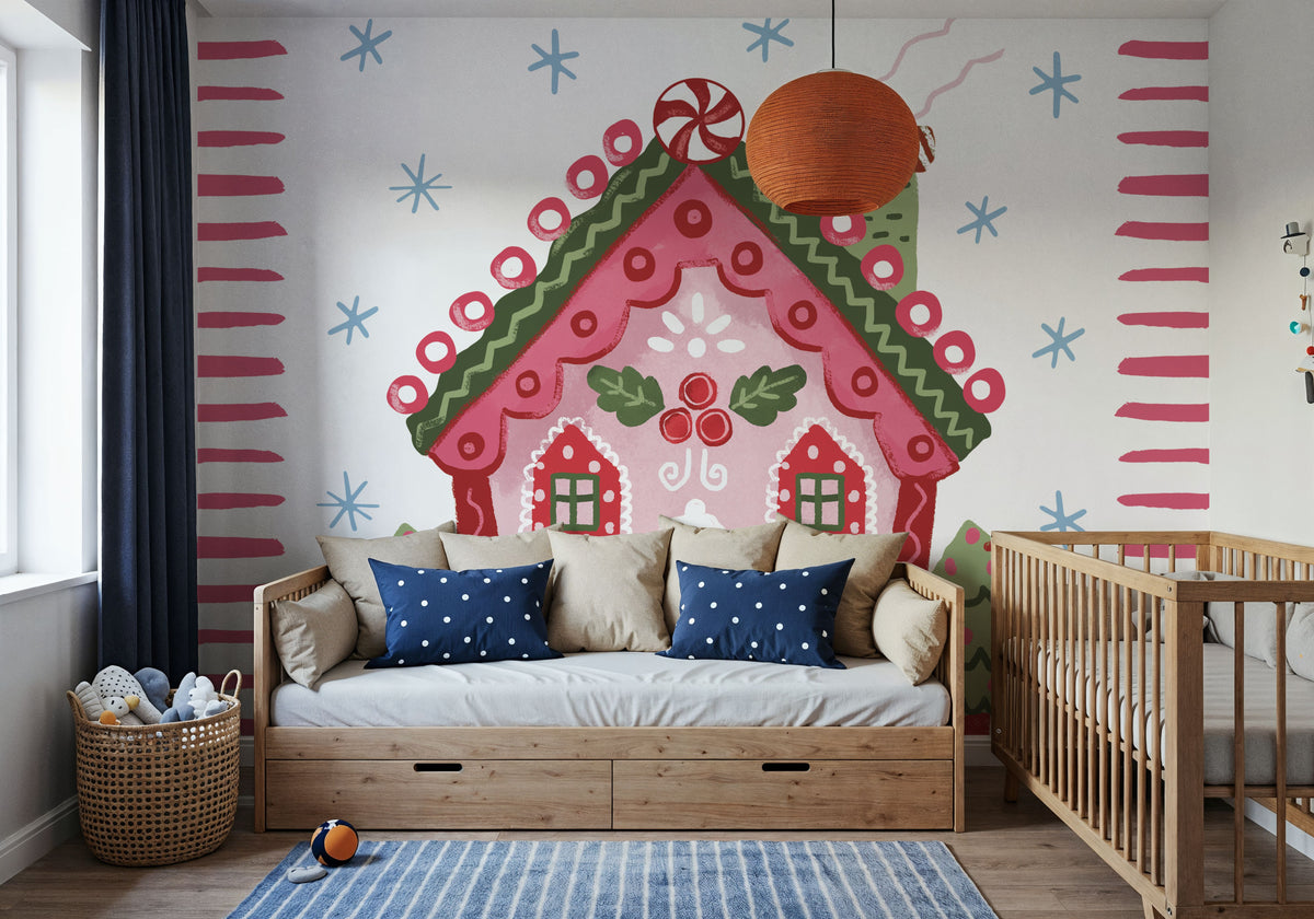 Pink Gingerbread I Mural Wallpaper - room preview 02