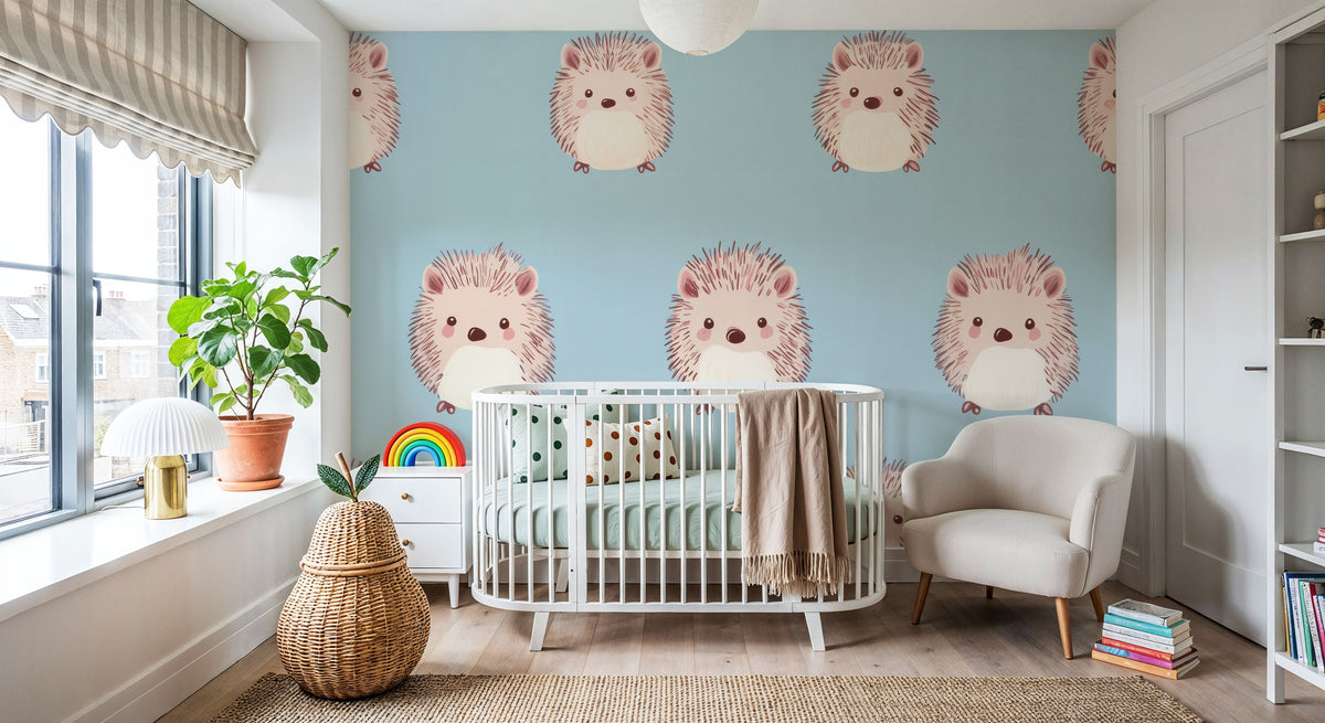Blue Hedgehog Mural Wallpaper - room preview 02