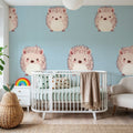 Blue Hedgehog Mural Wallpaper - room preview 02
