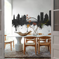 Rochester New York Skyline Black & White Mural Wallpaper - room preview 02