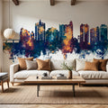 Sarasota Florida Skyline Blue & Bronze Mural Wallpaper - room preview 02