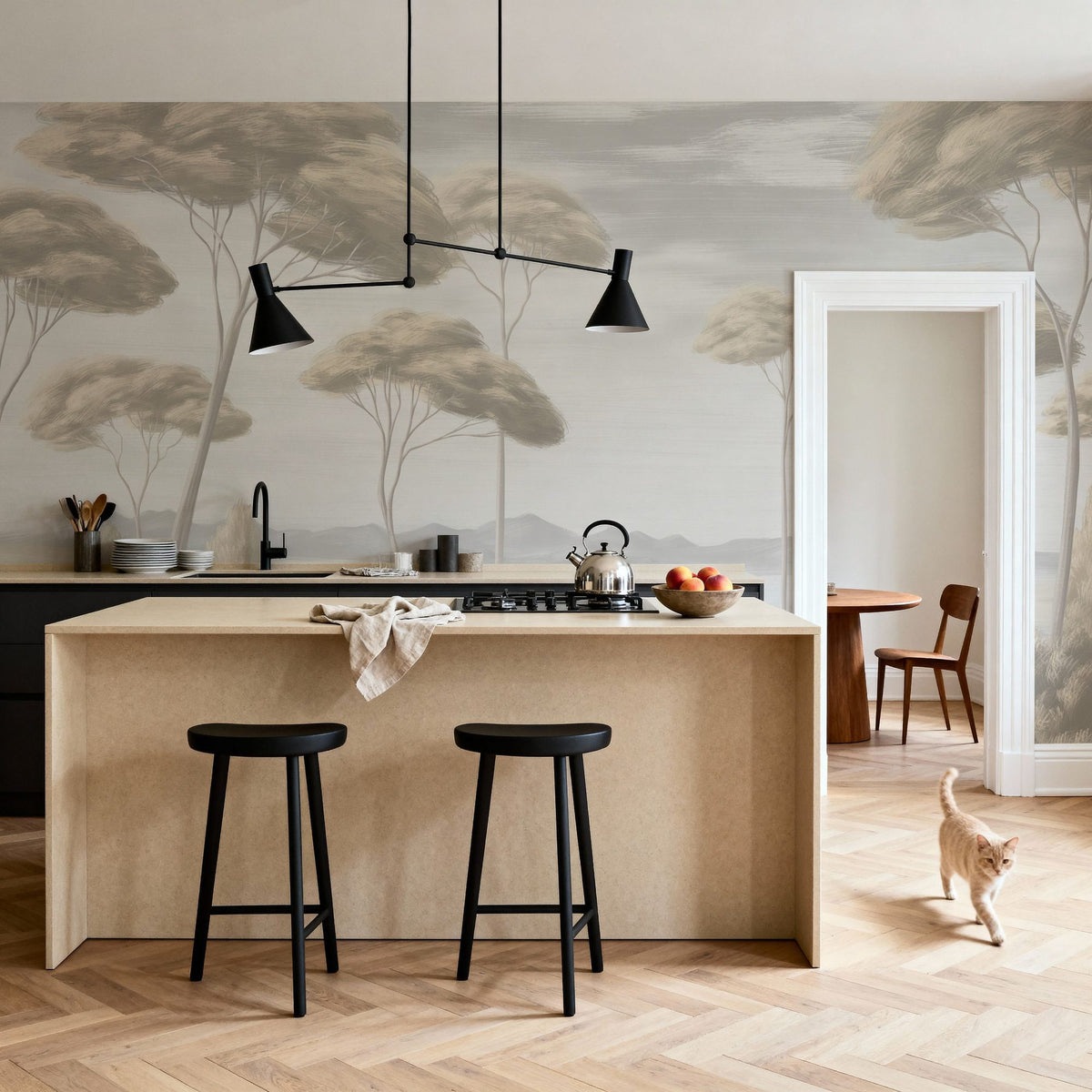 Verdant Horizon, Mist Mural Wallpaper - room preview 02