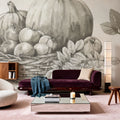 Bountiful Harvest IV BW Mural Wallpaper - room preview 02