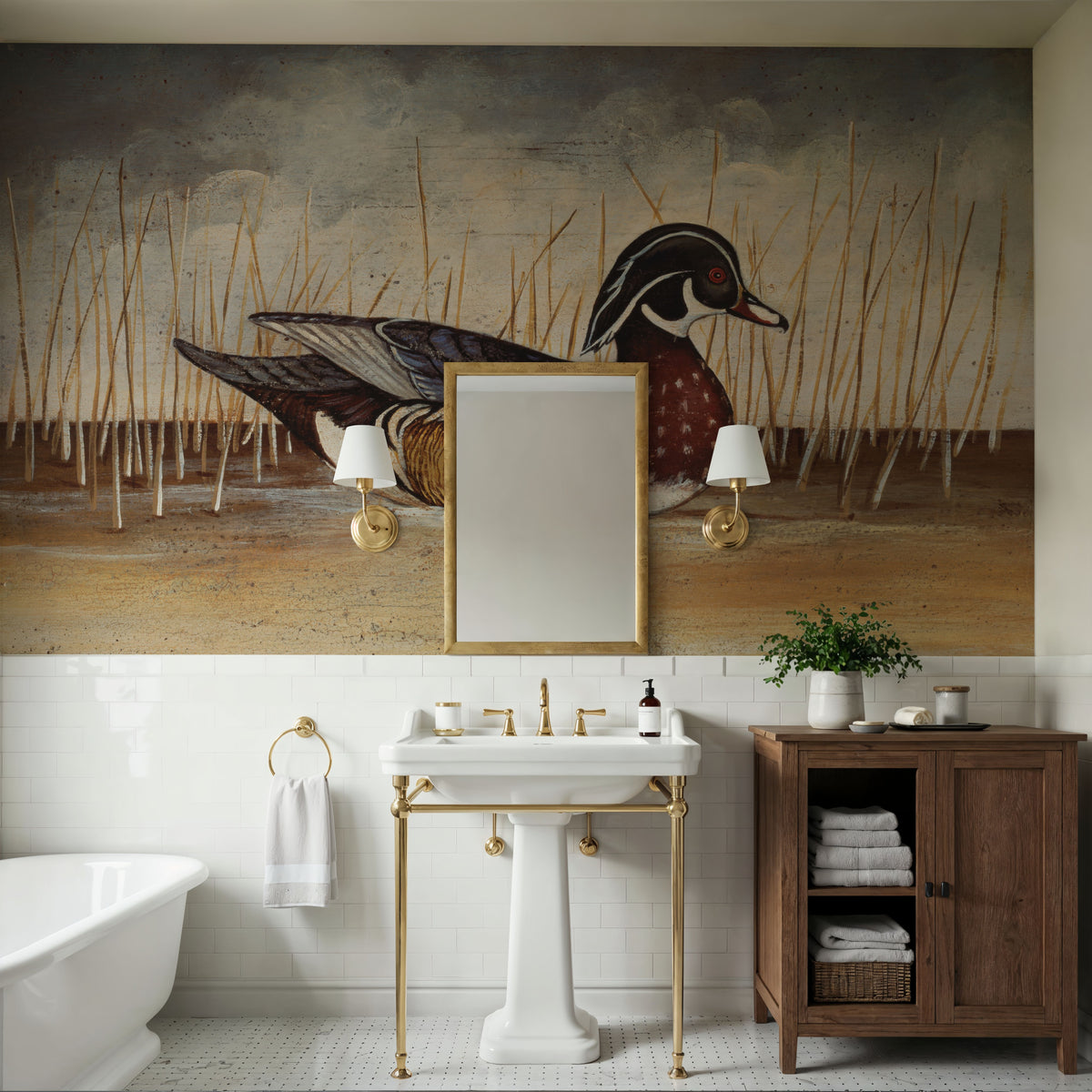 Wood Duck Mural Wallpaper - room preview 02