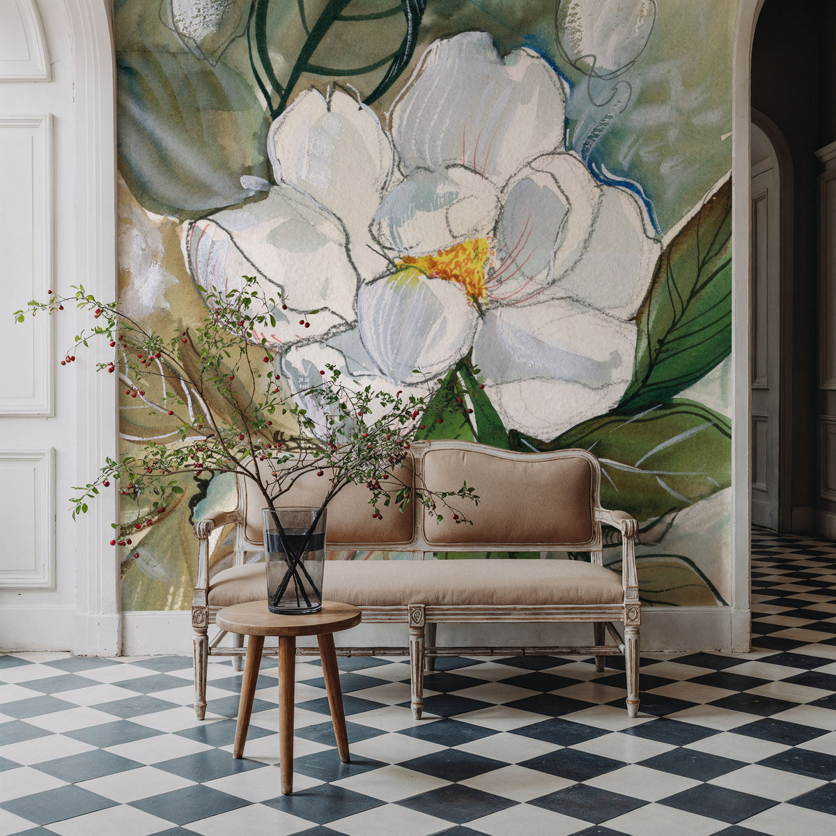 Graceful Peony Mural Wallpaper - room preview 02