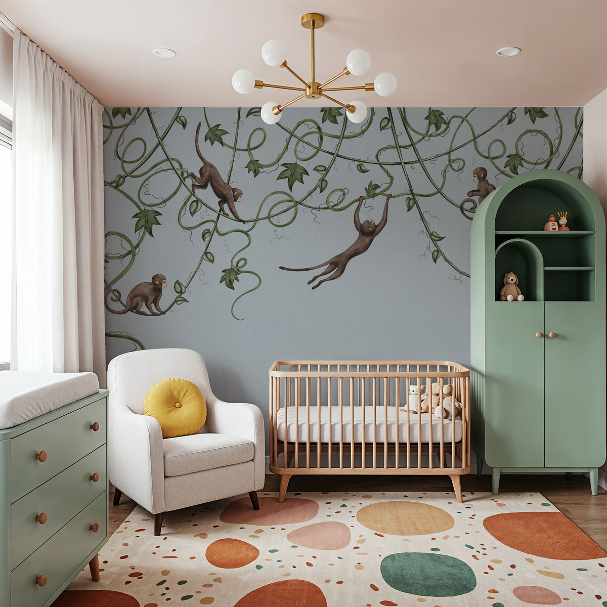 Monkey Jump, Stone Mural Wallpaper - room preview 02