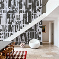 Letterpress Vintage Newspaper Collage, Grunge Mural Wallpaper - room preview 02