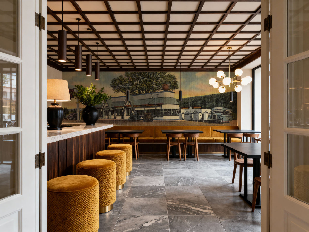 Greetings From Red Apple Rest Mural Wallpaper - room preview 02