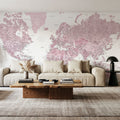 World Map Cities - Melit Mural Wallpaper - room preview 02