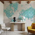 World Map Cities - Harriet Mural Wallpaper - room preview 02