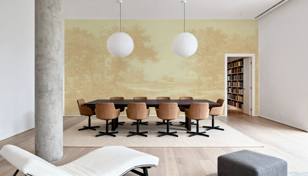 Riverbank Oak Landscape, Oat Mural Wallpaper - room preview 02