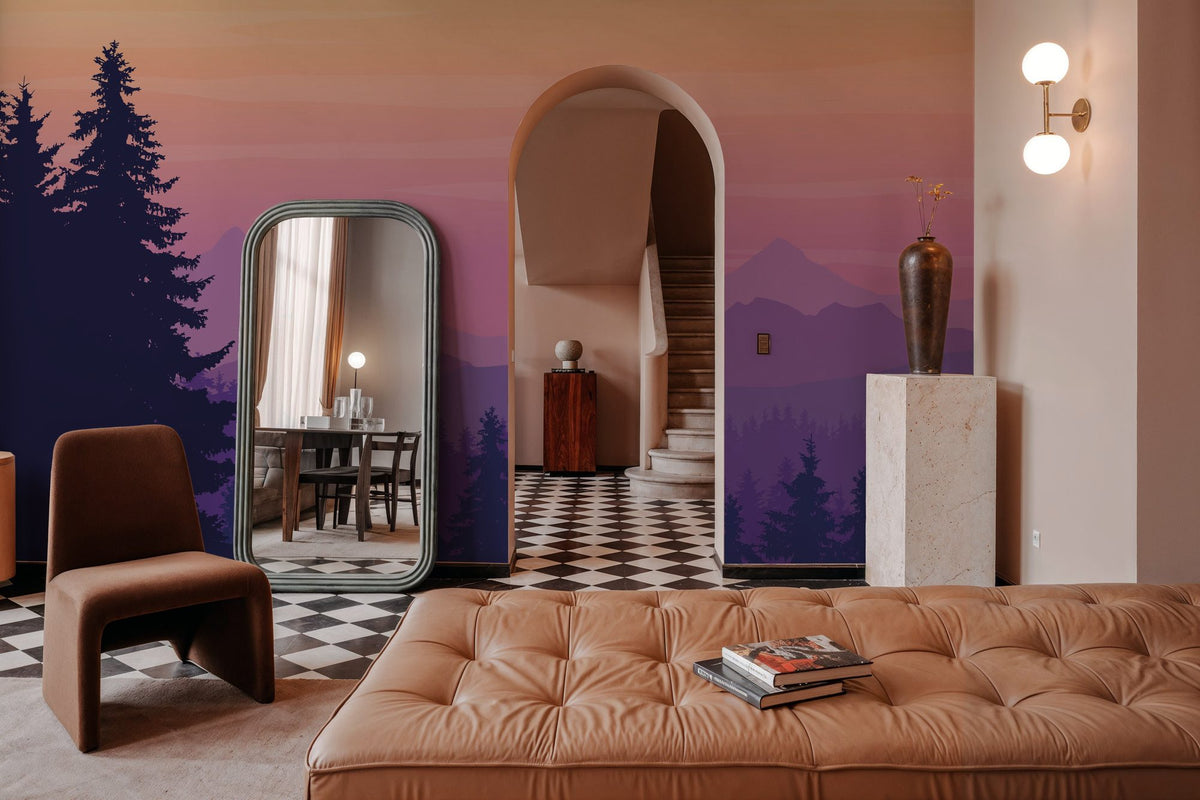 Purple Sky At Night Mural Wallpaper - room preview 02
