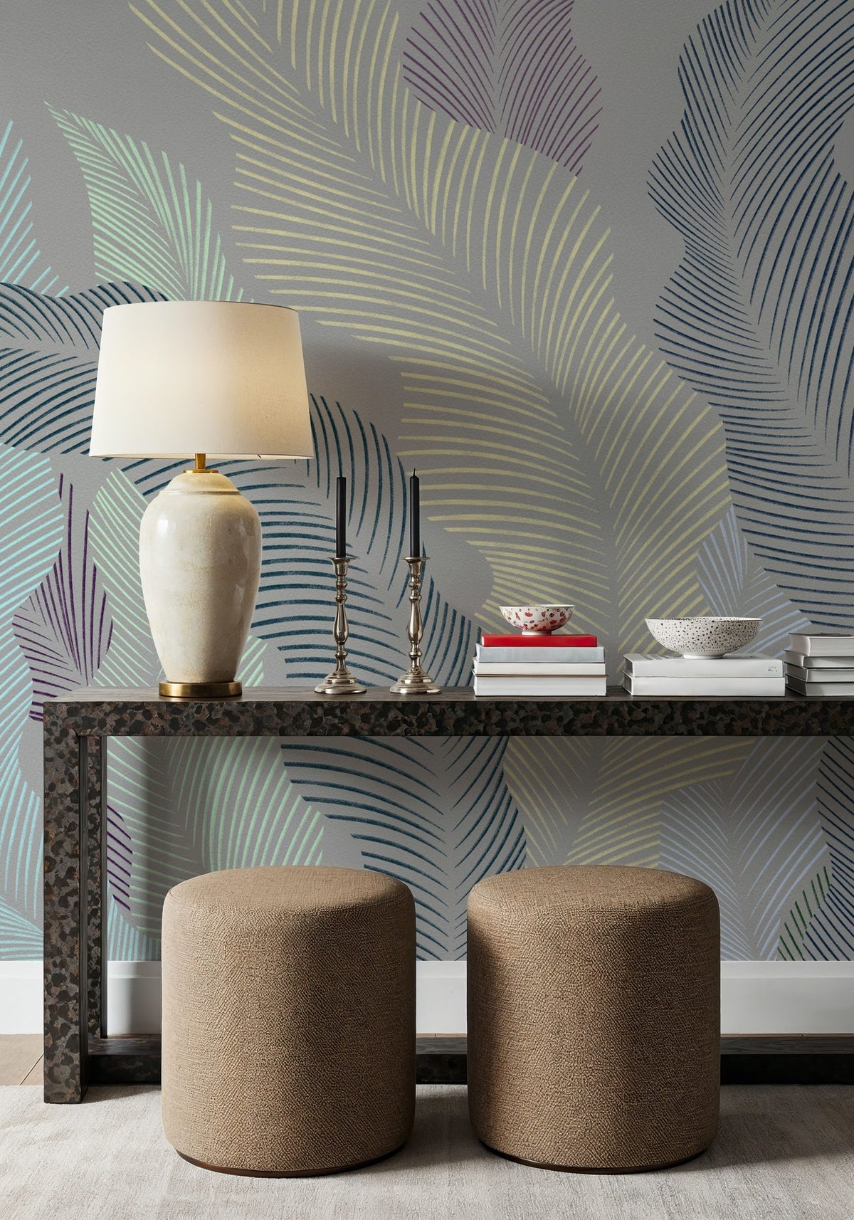 Foliage Flow, Pastel Mural Wallpaper - room preview 02