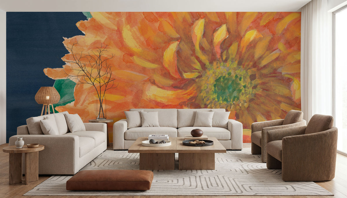 Floral Drama XI Mural Wallpaper - room preview 02