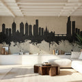 Melbourne Australia Skyline Concrete Mural Wallpaper - room preview 02