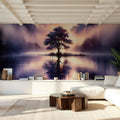Whispers of Dawn on a Misty Lake Solitude Mural Wallpaper - room preview 02
