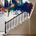 Bangkok Thailand Skyline Blue & Bronze Mural Wallpaper - room preview 02