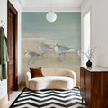 Tranquil Shorebirds on the Sand Mural Wallpaper - room preview 02