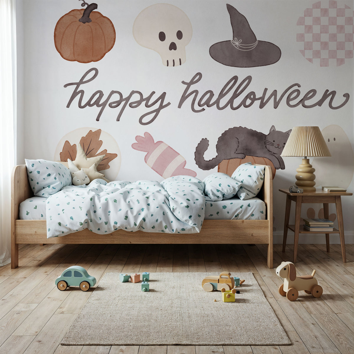 Pumpkins and Paws V Mural Wallpaper - room preview 02