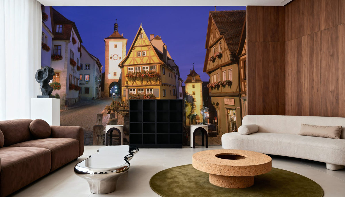 Medieval Twilight Alley Mural Wallpaper - room preview 02