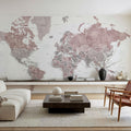 World Map Cities - Piper Mural Wallpaper - room preview 02