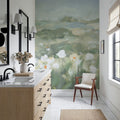 Field of White Mural Wallpaper - room preview 02