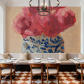 Peonies in Chinoiserie Vase Mural Wallpaper - room preview 02