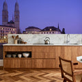 Twilight Towers Reflection Mural Wallpaper - room preview 02