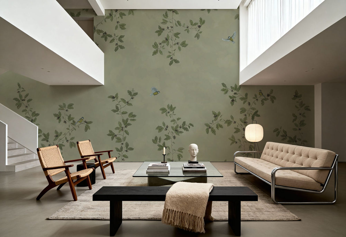 Oak Hollow, Jade Mural Wallpaper - room preview 02