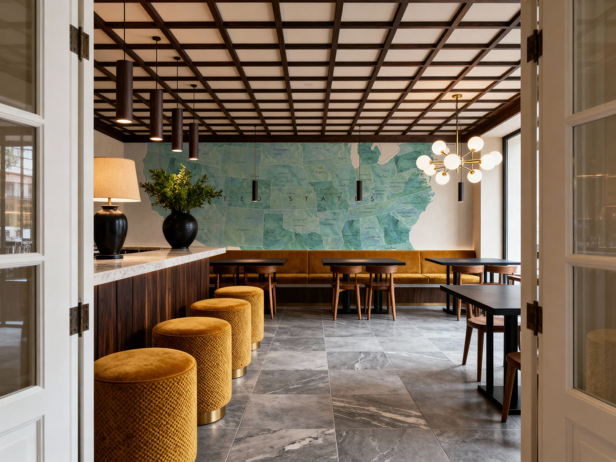 US State Map - Lia Mural Wallpaper - room preview 02