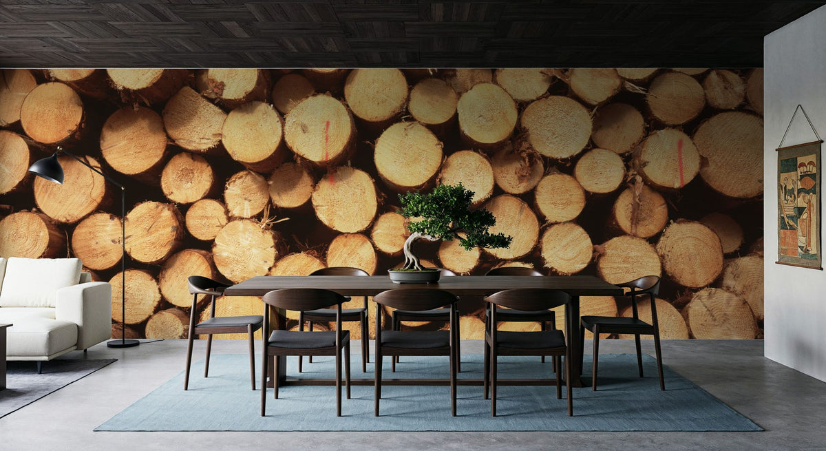 Timber Rounds Mural Wallpaper - room preview 02