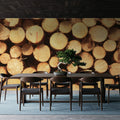 Timber Rounds Mural Wallpaper - room preview 02