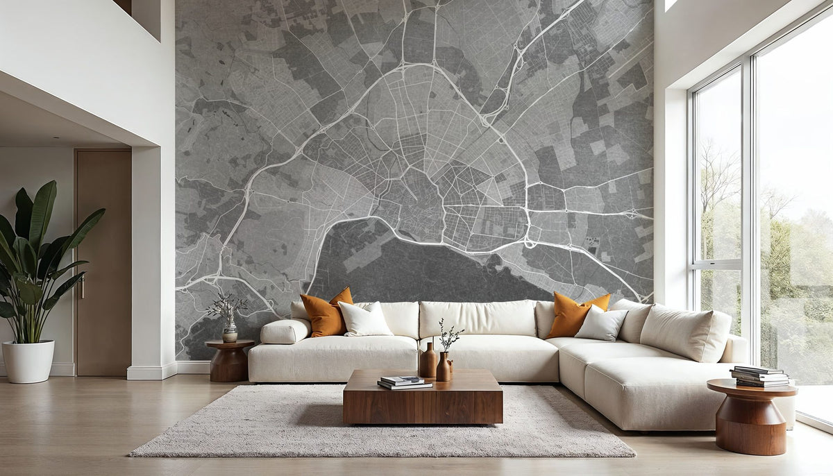 Palma De Mallorca Grey Mural Wallpaper - room preview 02