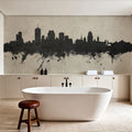 Quebec Canada Skyline Concrete Mural Wallpaper - room preview 02