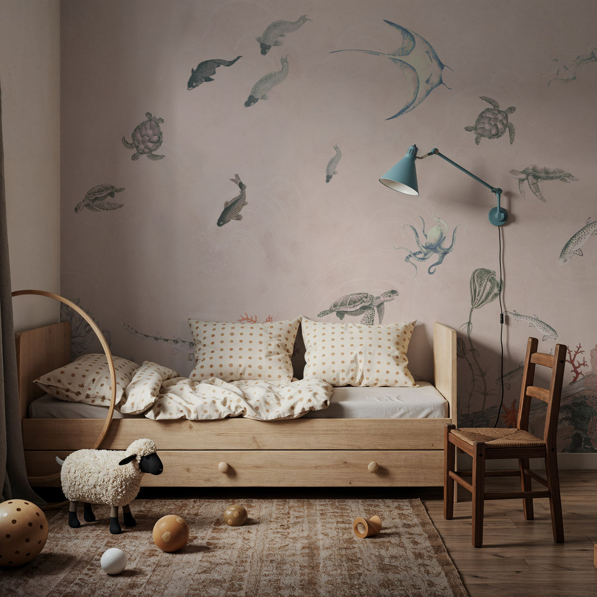 Great Reef, Rose Mural Wallpaper - room preview 02