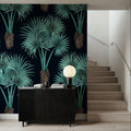 Elephant Ear Tree, Turqouise Mural Wallpaper - room preview 02