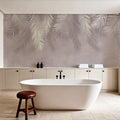 Palms Above, Dusty Pink Mural Wallpaper - room preview 02