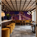 Purple Twilight Bridge Mural Wallpaper - room preview 02
