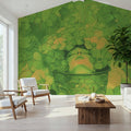 The Bucket of List Green Orange Mural Wallpaper - room preview 02