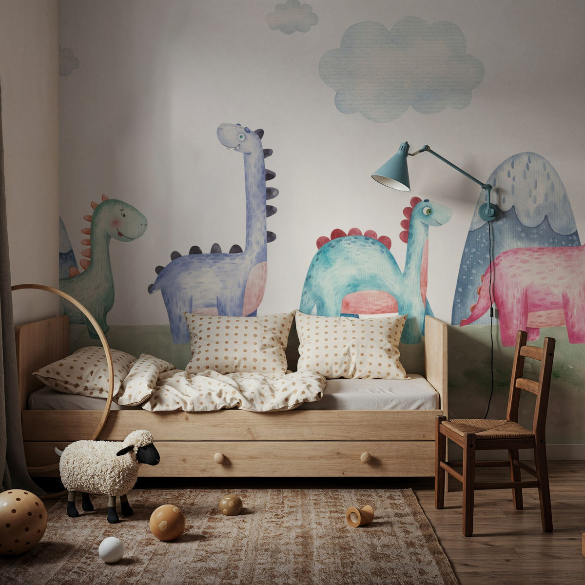 Dinosaur Walk Mural Wallpaper - room preview 02