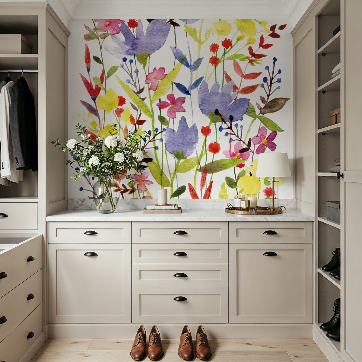 Annes Flowers I Mural Wallpaper - room preview 02
