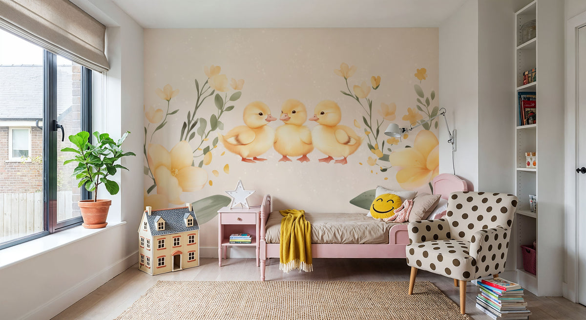 Charming Ducklings Mural Wallpaper - room preview 02