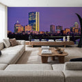 Purple Sunrise Gradient Twilight Metropolis Mural Wallpaper - room preview 02
