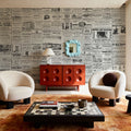 Vintage Newspaper Mural Wallpaper - room preview 02