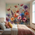 Vibrant Meadow of Wildflowers in Bloom Mural Wallpaper - room preview 02