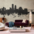 Knoxville Tennessee Skyline Concrete Mural Wallpaper - room preview 02